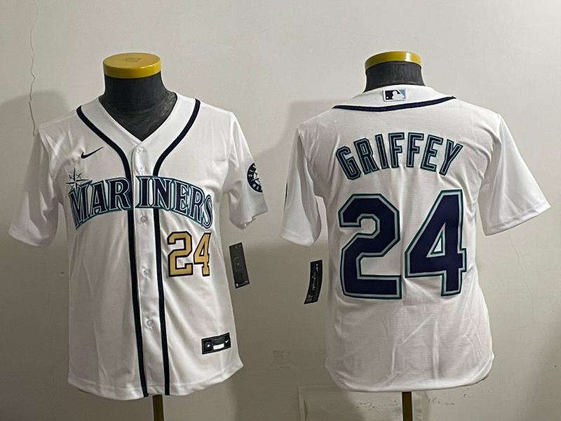 youth 2026 Seattle Mariners #24 Griffey white Nike MLB Jersey 003
